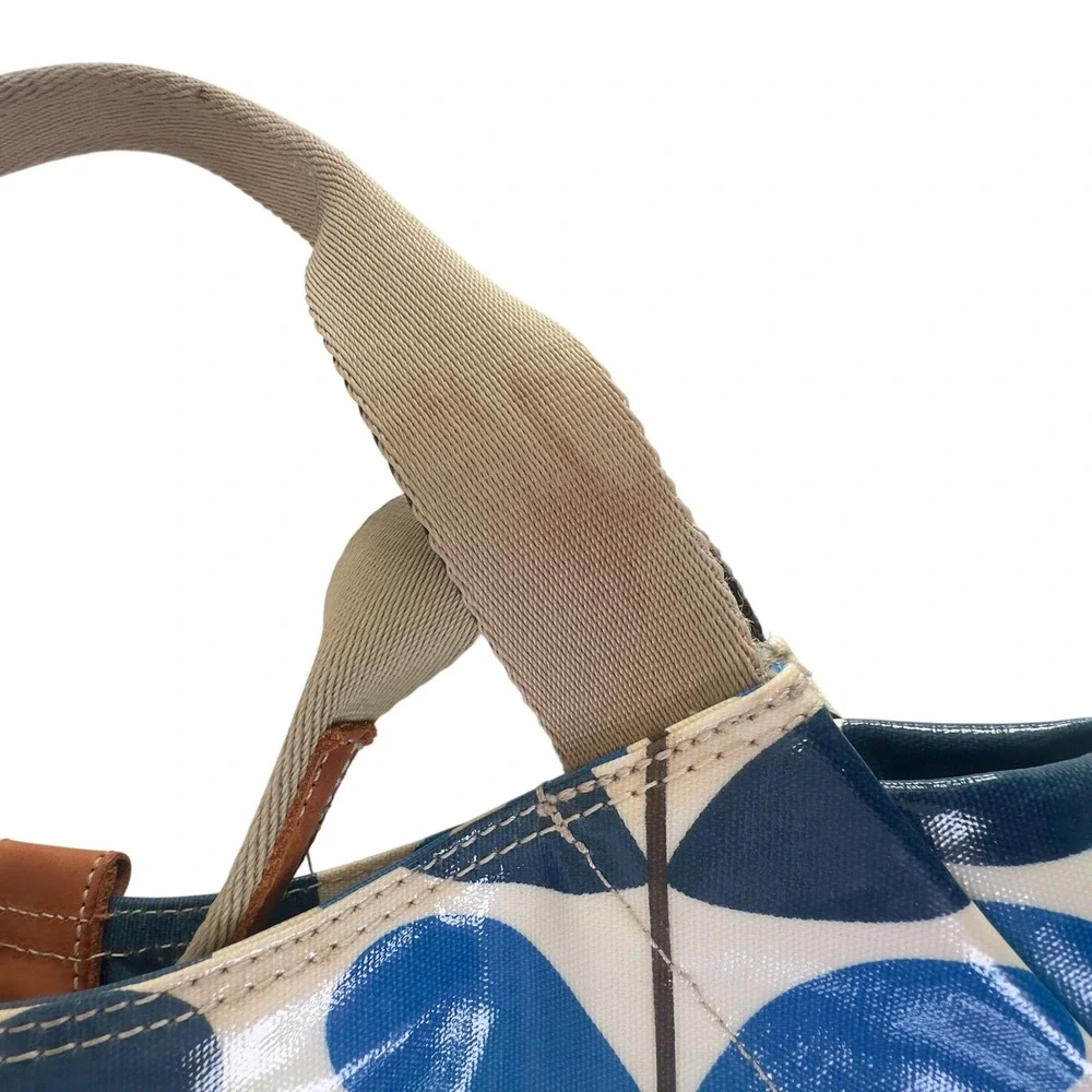 Orla Kiely Stem Print Tote Bag Blue Laminated Cotton Large - Picture 4 of 9